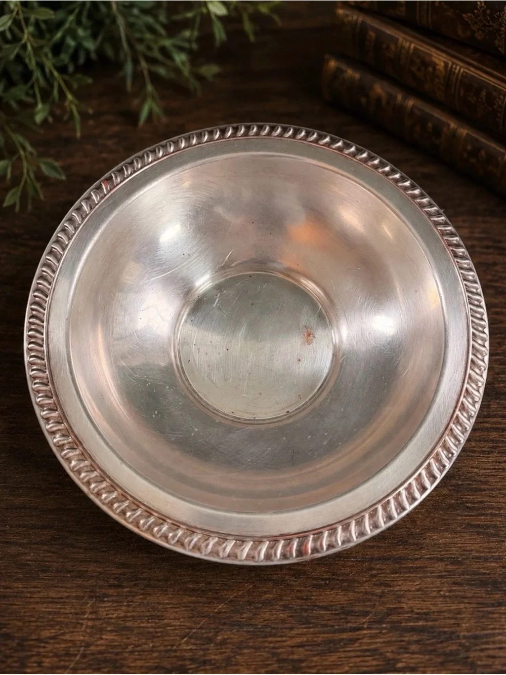 WM. A Rogers Silverplate Rope Pattern Bowl, American Empire Style, 1900-1940